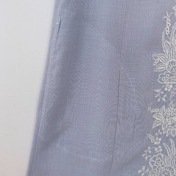 J. Jill Long Button Up Tunic, Beach Coverup, Breezy Dress - lt. blue/periwinkle - Picture 5 of 11